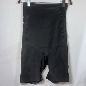 Miraclesuit Women's Black Shapewear Hi-Waist Thigh Slimmer Firm Compression L